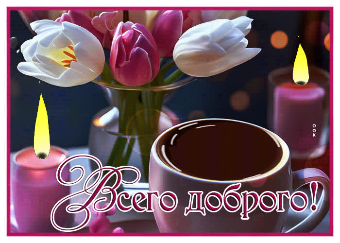 Postcard свежая и весенняя гиф-открытка с тюльпанами всего доброго