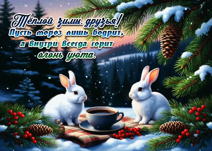 Picture теплой зимы, друзья! пусть мороз лишь бодрит