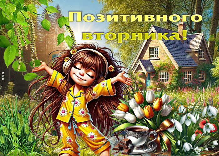 Picture тёплая, уютная весенняя открытка позитивного вторника