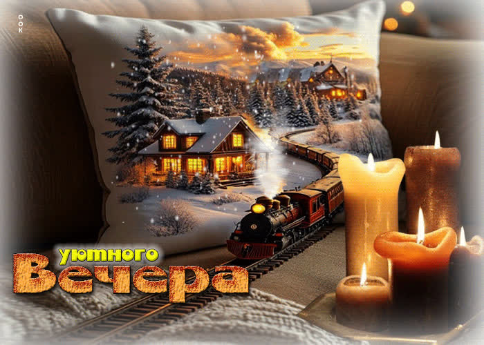 Postcard тёплая, волшебная гифка уютного вечера