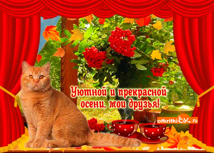 Открытка уютной и прекрасной осени мои друзья