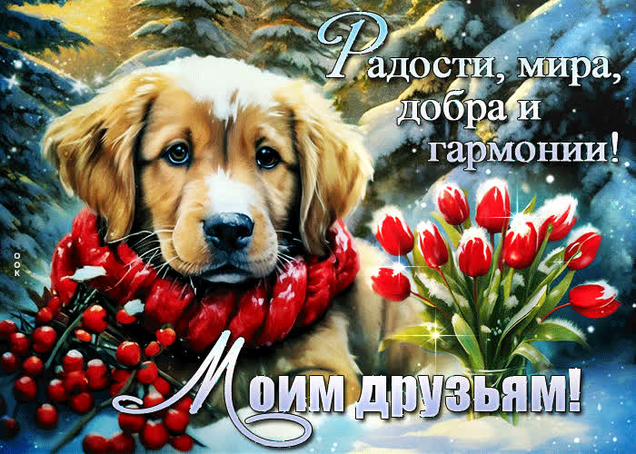 Picture умиротворяющая зимняя гиф-открытка радости, мира, гармонии