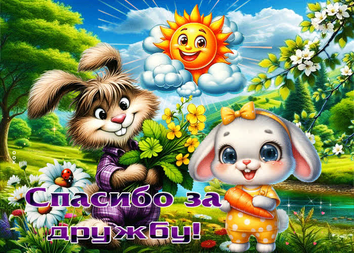 Picture уютная летняя гиф-открытка спасибо за дружбу