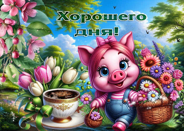 Postcard вдохновляющая и светлая весенняя гиф-открытка хорошего дня