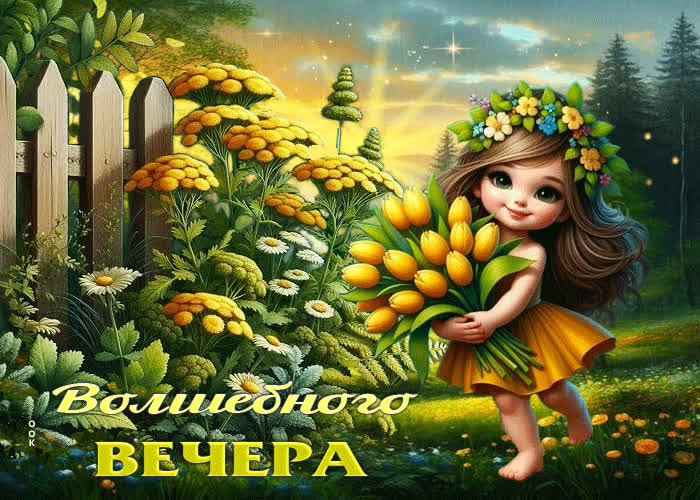 Postcard вдохновляющая весенняя открытка волшебного вечера