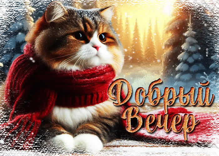 Picture великолепная зимняя гиф-открытка добрый вечер