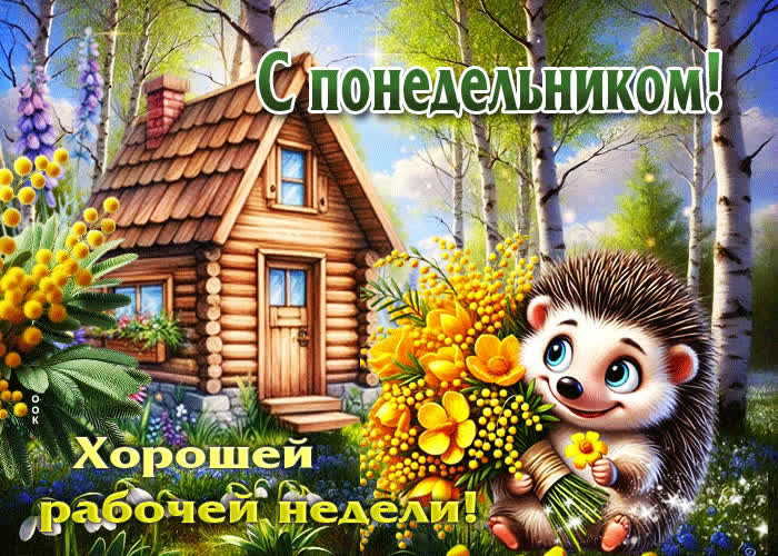 Postcard весенняя открытка с понедельником! хорошей рабочей недели