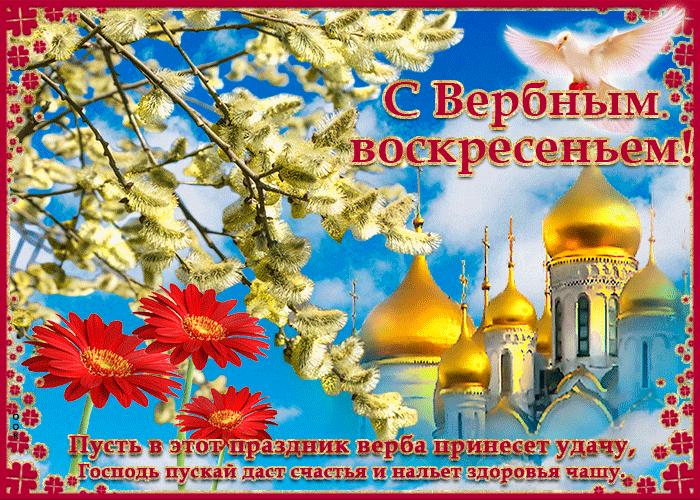 Картинка видео открытка с вербным воскресеньем