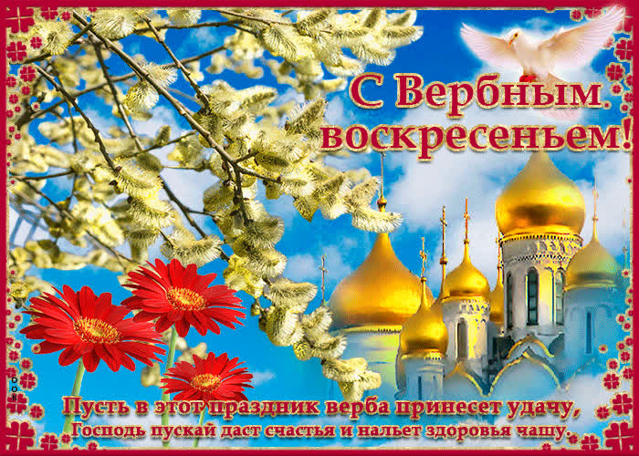 Картинка видео открытка с вербным воскресеньем