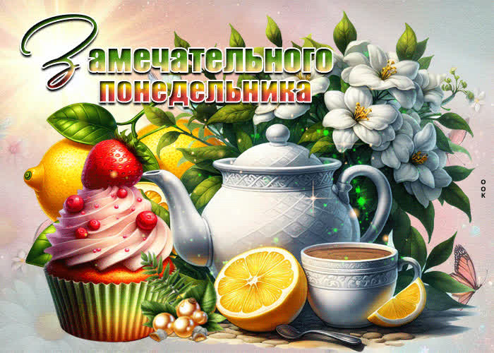 Postcard винтажная классическая гиф-открытка замечательного понедельника