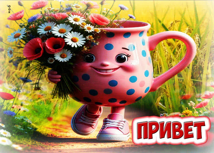 Postcard волшебная красочная гиф-открытка привет