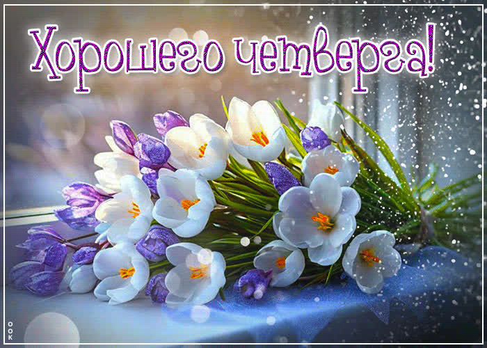 Postcard волшебная весенняя гиф-открытка хорошего четверга