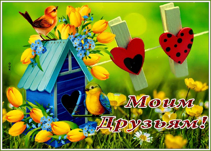 Открытка яркая открытка моим друзьям