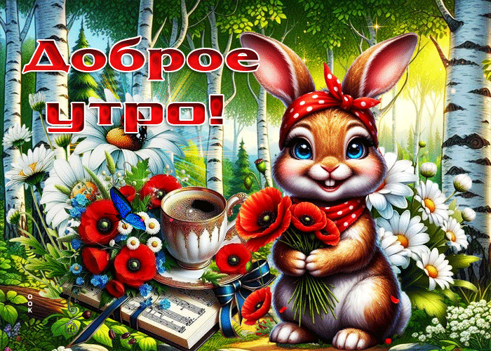 Postcard заветная летняя гиф-открытка доброе утро