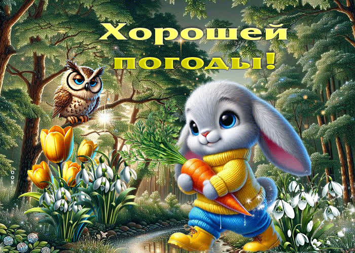 Postcard завораживающая весенняя гиф-открытка хорошей погоды