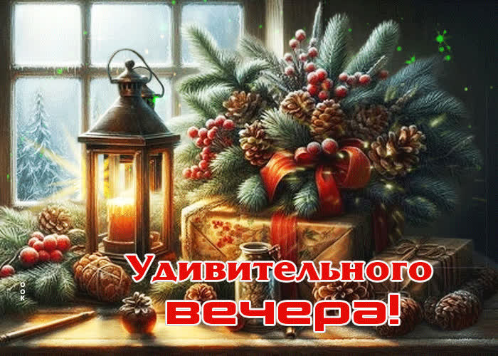 Picture завораживающая зимняя гиф-открытка удивительного вечера
