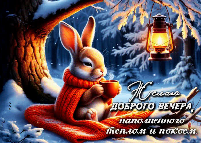 Postcard желаю доброго вечера, наполненного теплом и покоем