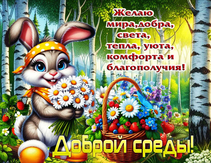 Postcard желаю мира, добра, света и уюта! доброй среды