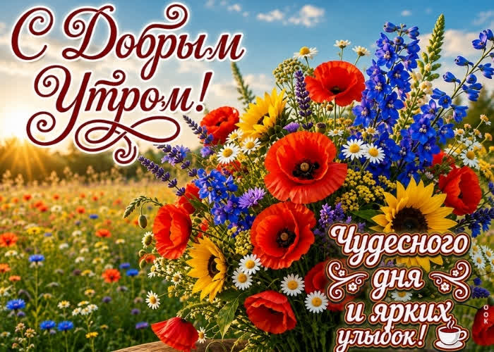 Postcard желаю тебе отличного, многообещающего, позитивного, доброго утра!