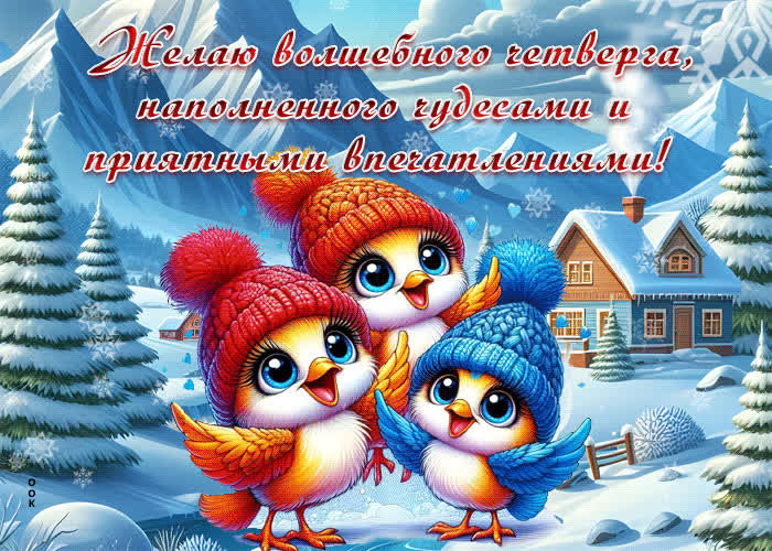 Postcard желаю волшебного четверга, наполненного чудесами